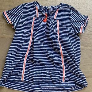 Crewcuts Girls Tunic Navy And Orange Striped size 14